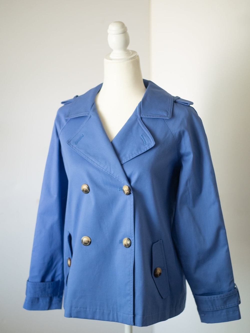 Talbots Cornflower Blue Double-Breasted Peacoat